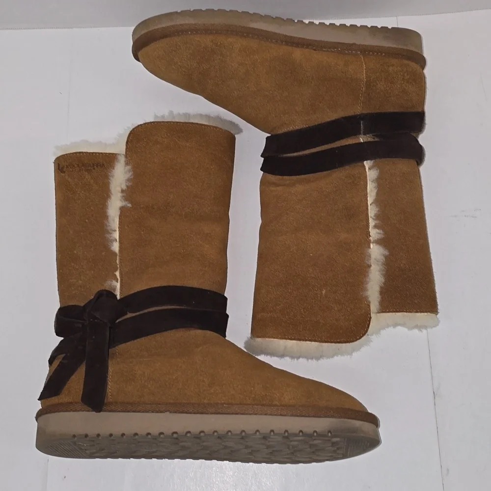UGG KOOLABURRA Rozalia Chestnut Brown Suede Tall Boots Womens Size 9